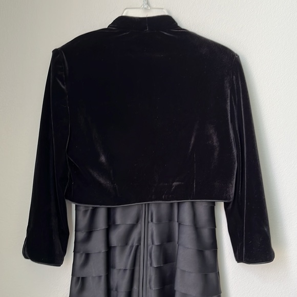 Alex Evenings Black Faux Velvet Two-Piece Dress - Picture 10 of 17